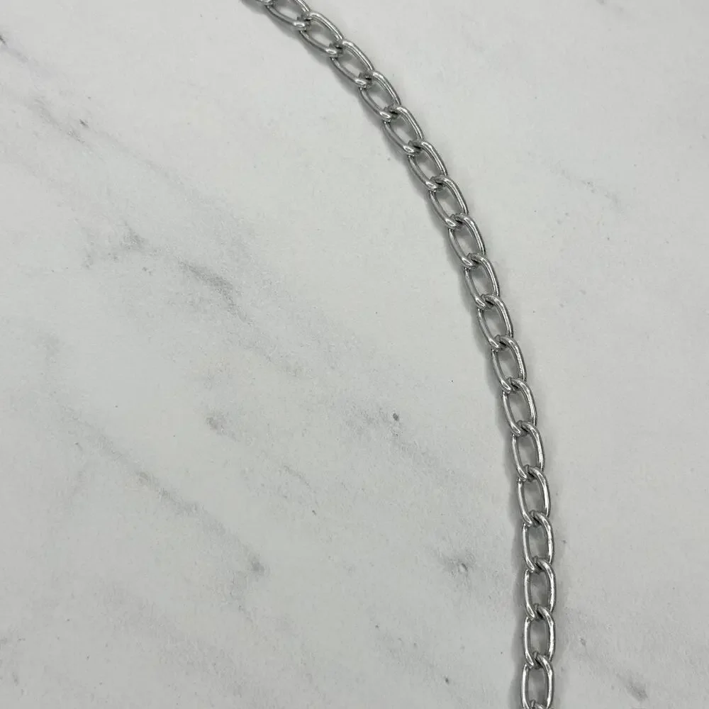 Silver Tone Metal Chain Link Belt Small Minimalist ✨